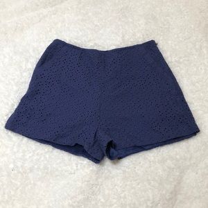 Blue Rain Embroidered Shorts
